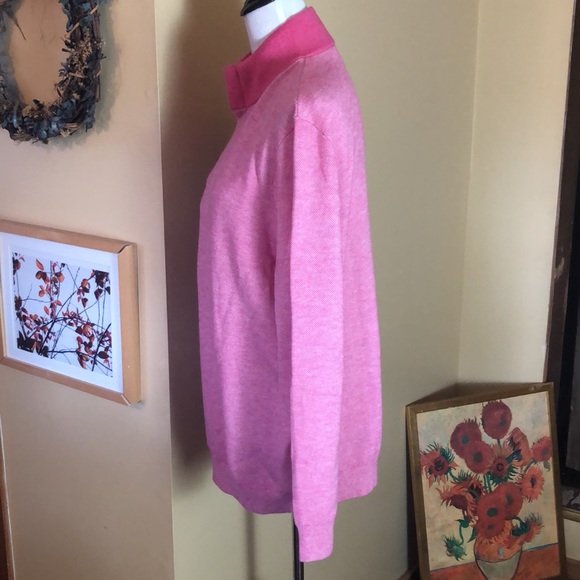 VINEYARD VINES Size XLPink Weave Brown Sueded collar 1/4 zip Merino Wool $229NEW - Picture 7 of 16